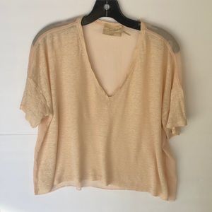 Alice +Olivia By Stacey Bendet Pink Blush V Neck Loose Fit Top